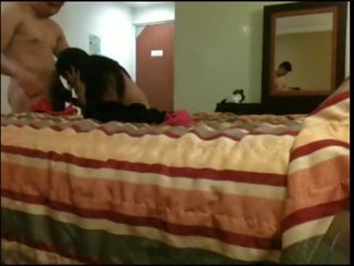 Hot to trot latino cheating wife fucking with babe in hotel room